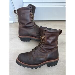 Red Wing 4420 Loggermax Men Size 10.5D Steel Toe Waterproof Work Boots Brown